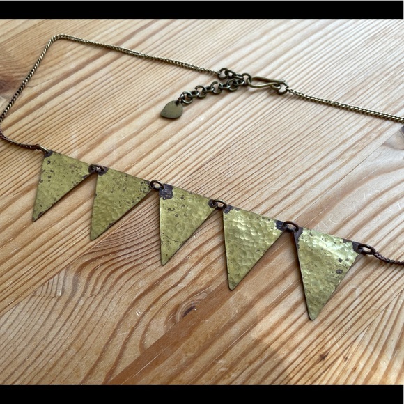 ASOS Jewelry - Hammered gold metal necklace